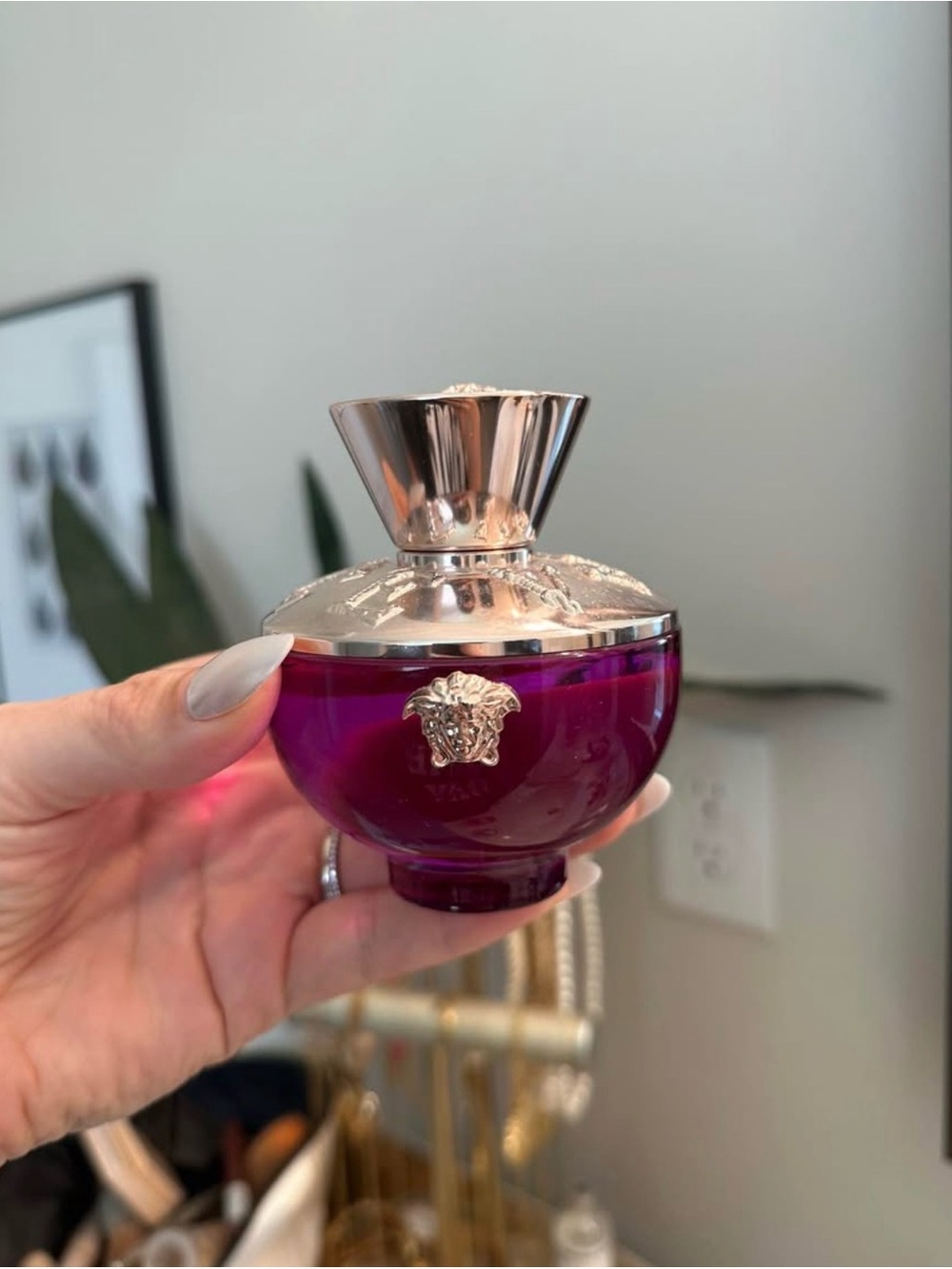 Versace Purple Bath & Body Bottle with Gold-Tone Cap